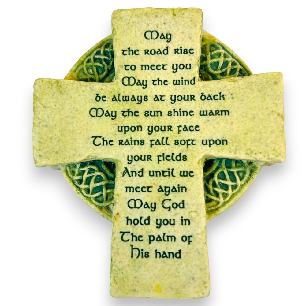 FaithStones Celtic Cross With Traditional Blessing by Roman Inc. 3.5 x 3 x 1.25